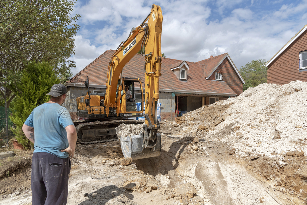 Emptying household septic tank. Cleaning sludge from septic system.